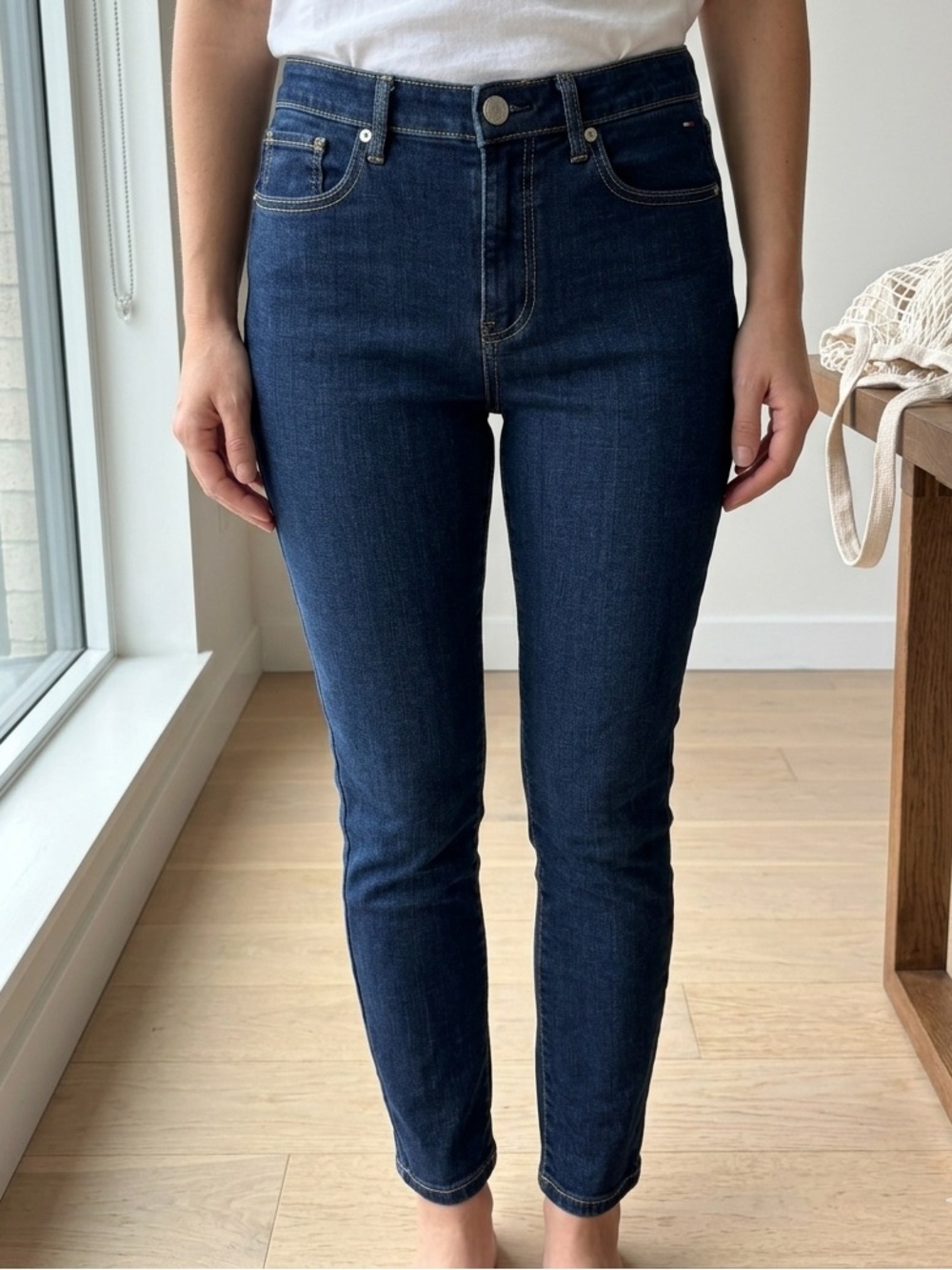 Tommy Hilfiger Tribeca Skinny Ankle Jeans Dark Wash Blue High Rise Denim 12 EUC